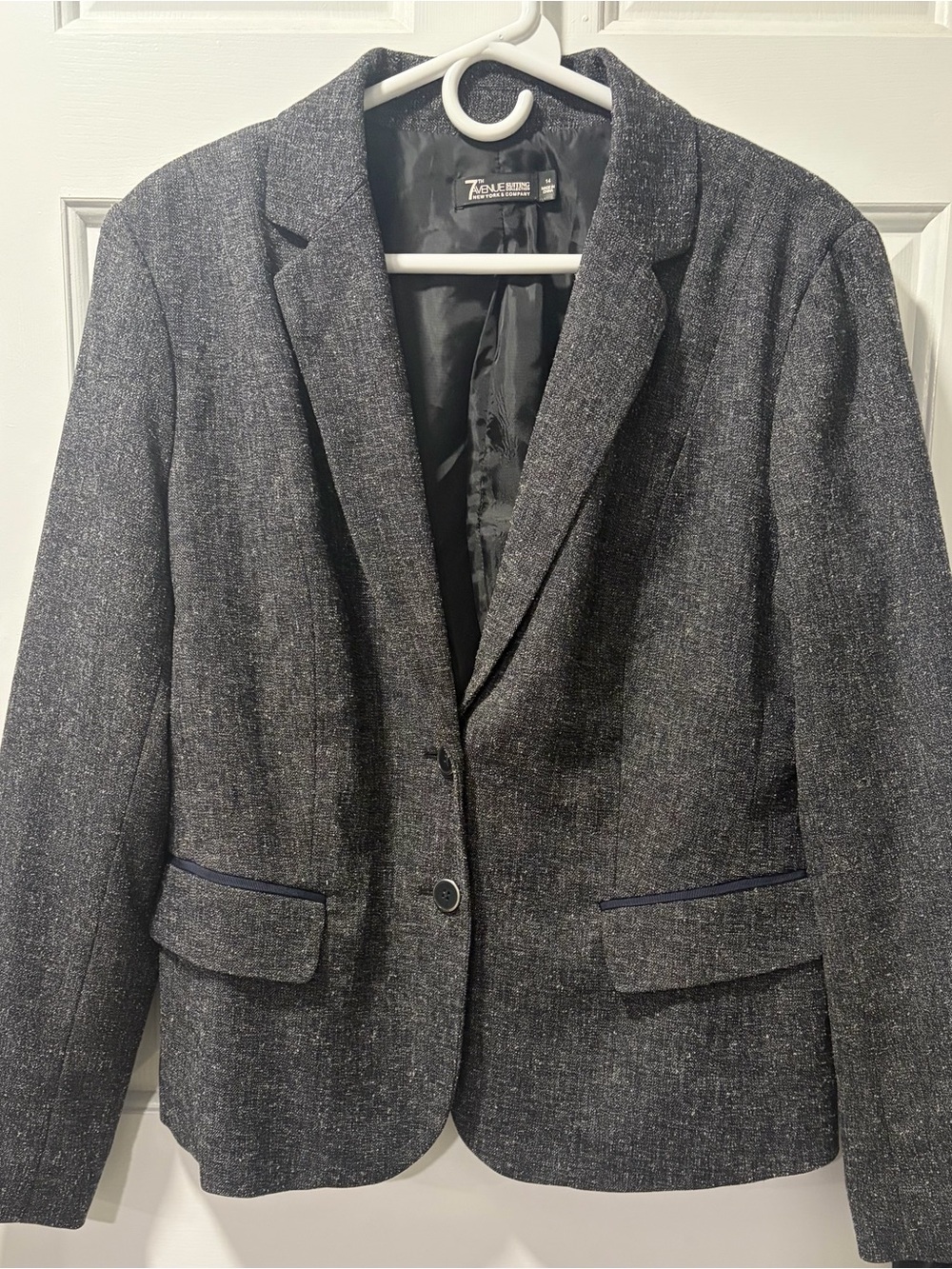 7th Ave Suiting Collection by NY & Co Gray Tweed Blazer - Size 14